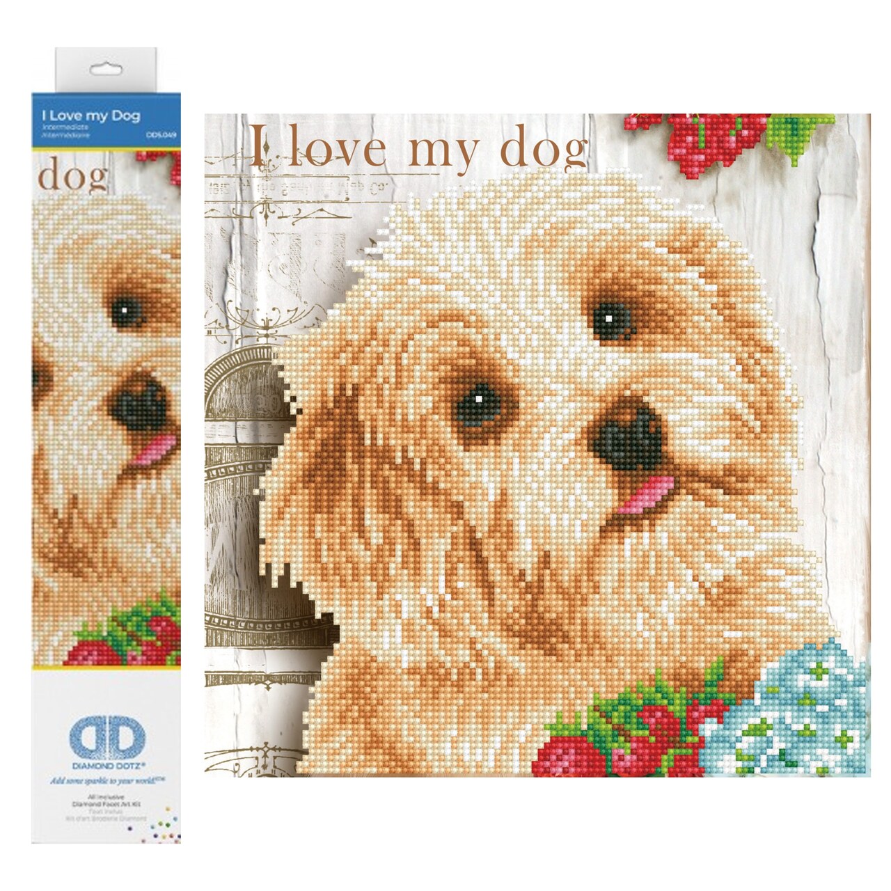 Diamond Dotz I Love my Dog Puppy Diamond Painting Kits for Adults - Diamond Art Kits a Relaxing Creative Craft Kit with Dotz Gems 12x12